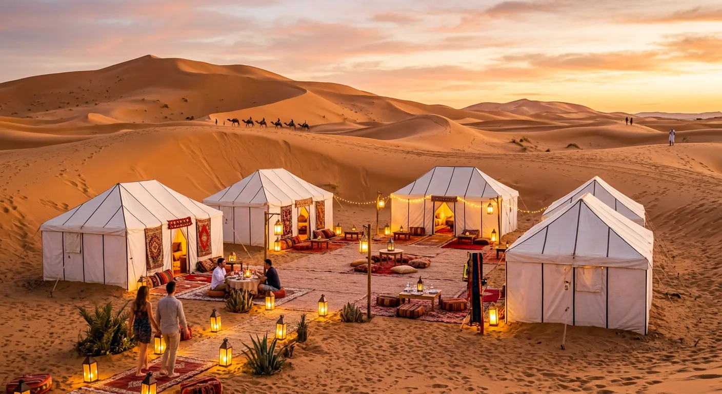 Luxury desert camp Sahara Morocco