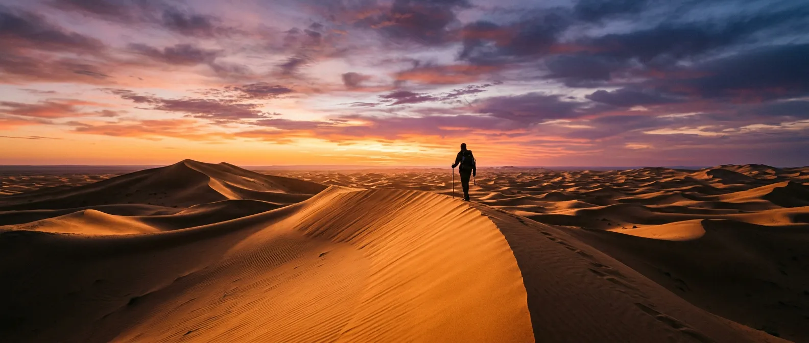 Sahara Desert sunrise at Merzouga — most dramatic spring break experience in Morocco